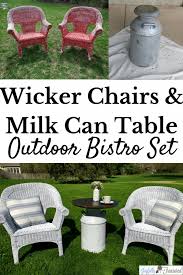 Latex paints are kind of. Painting Wicker Chairs And A Milk Can Table How To Paint Wicker And A Diy Patio Bistro Set Joyfully Treasured