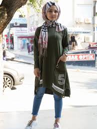 Haki Tesettur Spor Tunik Modelleri Sevimli Kiyafetler Tunik Moda Stilleri