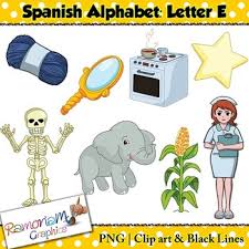 Spanish words with e in it. Spanish Alphabet Letter E Clip Art By Ramonam Graphics Tpt