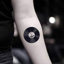 A simple and elegant tattoo if you want something. Record Edm Temporary Tattoo Sticker Set Of 2 Tattoos Retro Tattoos Full Sleeve Tattoos
