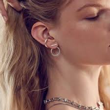 ONE Antique Silver Simple Thick Hug Earring, None Pierced Earrings, Organic  Design Hug Earring, Minimalist Dainty Geometric Modern Trend