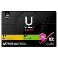 U by Kotex Click Regular and Super Compact Unscented Tampons, 45 count -  Fairway