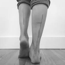 Attractive Black And White Calf Tattoos For Men Delicate And Interesting Minimal Calf Tattoo Minimalist Tattoo Trendy Tattoos Geometric Tattoo