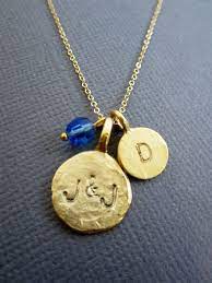 Mother And Child Birthstone Necklace Family Initial Coin Etsy Family Necklace Birthstone Necklace Mothers Necklace