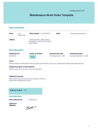 This detailed work order also serves as an invoice and has fields for materials used as well as hours worked. Maintenance Work Order Template Pdf Templates Jotform