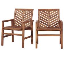 Breakwater Bay Skoog Chevron Patio Dining Chair Reviews Wayfair In 2020 Wood Patio Furniture Wood Patio Outdoor Chair Set