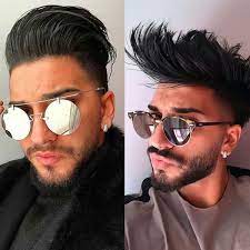 Hairstyles For Men S On Instagram Left Or Right Credit Davide Greco Barber Foll Mens Sunglasses Round Sunglass Men Mens Hairstyles