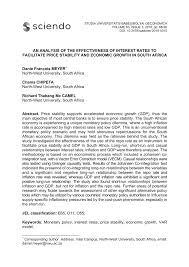 You can upgrade your account to enable this functionality for all statistics. Pdf An Analysis Of The Effectiveness Of Interest Rates To Facilitate Price Stability And Economic Growth In South Africa