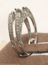 Jacket Vintage Cathedral Ring Wrap Diamonds Guard Solitaire Enhancer White Gold Wedding Rings Solitaire Engagement Ring White Gold Vintage Engagement Rings