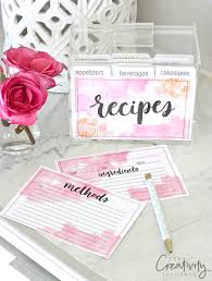 This template of black and white simple recipe cards features a simple lined 4×6 printable card. Printable Watercolor Recipe Cards
