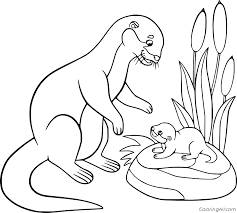 When the online coloring page has loaded, select a color and start clicking on the picture to color it in. Otter Coloring Pages Coloringall