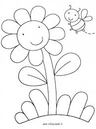 Disegni Da Colorare Categoria Primavera Immagine Fiore Con Ape Infanziaweb Dipingere Tessuto Fiori Da Stampare Disegno Di Fiori