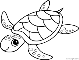 Some of the turtle pictures to color can get quite complex owing to the number of elements in them. Cartoon Cute Turtle Coloring Page Coloringall