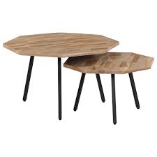 110 x 45 x 67 cm) besticht durch eine attraktive farbkombination in betonoptik dunkel und weiß. Vidaxl Couchtisch Set 2 Tlg Sechseckig Recyceltes Teak Gitoparts