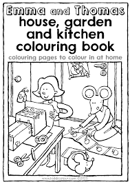 After purchasing you will receive an instant download of 1 coloring page in jpeg format in high resolution. Emma And Thomas House Garden And Kitchen Colouring Book Kiddicolour
