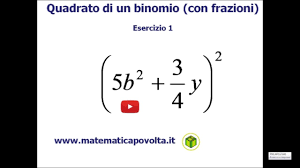 Il Quadrato Del Binomio Con Frazioni Primo Esercizio Youtube