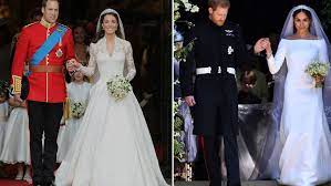 Brautkleider mit collierkragen rücken schöne schultern und oberarme in den mittelpunkt. Royale Hochzeit Meghans Und Kates Brautkleider Ein Vergleich Panorama Stuttgarter Nachrichten