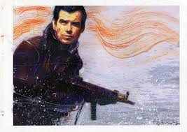 Yesterday brought the exciting news that former james bond actor pierce brosnan has been recruited to the dceu and will take on the part of justice society member doctor fate for the upcoming. Pierce Brosnan As James Bond By Tommy Lee Edwards In Wallace Harrington S For Sale Comic Art Gallery Room