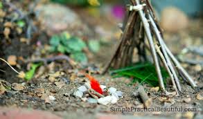 What can you do with a stick teepee? Fairy Garden Fun Simple Practical Beautiful