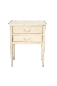 The Verlaine Bedside Table Is Shown In Cherry Wood With A Washed White Finish It Has Two Dra French Style Bedside Tables Bedside Table Handmade Bedside Tables