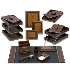 Our gia leather desk accessories bring plush style and versatile function to the home office. Florentine Leather Desk Set Brown Office Accessories Leather Desk Accessories Leather Desk