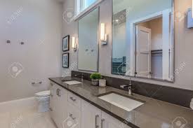 beautiful bathroom with dark colored