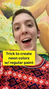 @laurynredwelch’s secret to creating neon colors without using neon paints!  (Neon paints are not lightfast and will eventually fade over time), The  fluorescent paint jars are from @guerrapaint, I had ...