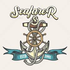 Seafarer Emblem In Tattoo Style Tattoo Style Seafarer Sailor Logo