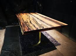 Macassar Ebony Solid Wood Desk Dining Table With Cast Bronze Etsy In 2020 Wood Dining Table Rustic Natural Wood Dining Table Long Wood Table