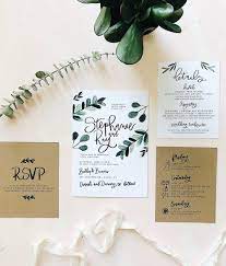 Wedding Invitations Watercolor Bohemian Greenery Hand Lettering Modern Calligraphy Invites Boho Hand Lettering Modern Hand Lettering Wedding Invitations