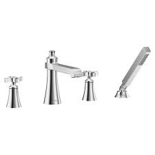 Moen ca87006 kitchen faucet with pullout spray and soap dispenser from the bouti spot resist stainless. Moen Ts929 Flara Roman Tub Faucet Trim With Spray 2 0 Gpm Chrome