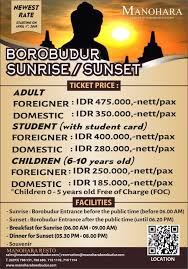 Borobudur Sunrise Sunset Ticket Price