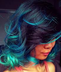 Aquatic Curls Bright Hair Hair Styles Rainbow Hair Color