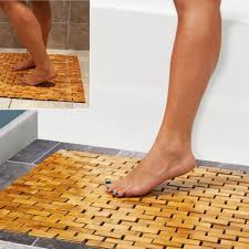 Splashplate optional, bathroom or shower room. Amazon Com Luxury Multipurpose Bamboo Bath Mat For Shower Spa Sauna With Non Slip Feet Indoor Outdoor Use For Kitchen Bedroom Bathroom Toilet Doormat Pet Mat 60 X 40 Cm 23 6