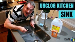 unclog a kitchen sink using baking soda