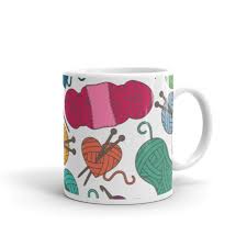 Nobody needs another coffee mug. Colorful Ceramic Knitting Coffee Mugs 11oz By Handsome Fibers Design Version B