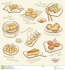 Set Chinese Food Line Drawing Cantonese Cuisine Guangdong Morning Tea Vector Dim Sum Icons Names Dishes Handwriting File 39437510 Jp Makanan Dan Minuman Makanan