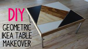 Diy Geometric Ikea Table Makeover Youtube Check Out How I Transformed This Old Beat Up 10 Ikea Quot Klub Table Makeover Ikea Coffee Table Ikea Table