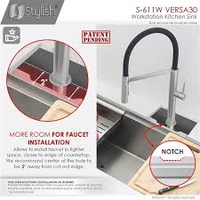 Check out our full range of kitchen sinks! Stylish Versa Undermount 30 In X 19 In Brushed Nickel Single Bowl Workstation Kitchen Sink S 611w Rona