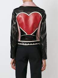 Red Valentino Scalloped Detail Biker Jacket Russo Capri Farfetch Com Jackets Biker Jacket Red Valentino