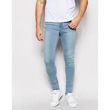 Waven Jeans Royd Extreme Super Skinny Fit Mid Rise Sky Blue 31085 Iqd Liked On Polyvore Featu Super Skinny Jeans Men Blue Skinny Jeans Men Skinny Jeans Men