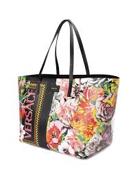 Choose an option black yellow. Versace Versace 90s Vintage Logo Floral Print Tote Totes Bags Dbfg483dvsfvdnmot