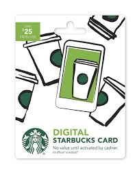 Amazon Com Starbucks Digital Gift Card 25 No Plastic Card Enclosed Code Only Gift Cards Digital Gift Card Printable Gift Certificate Starbucks Card
