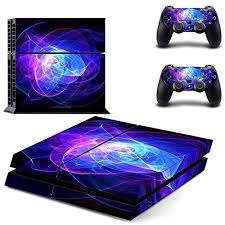 Uushop Ps4 Blue Purple Lines Waterproof Vinyl Skin Decal Cover For Playstation 4 System Console And Controllers Ps4 Skins Decals Ps4 Skins Stickers Ps4 Skins