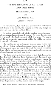 XXX The Fine Structure of Taste Buds and Taste Fibres - Hans Engström, Curt  Rytzner, 1956