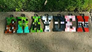 Wood Letter Name Nursery Letters Sets Minecraft Minecraft Room Minecraft Bedroom Decor Minecraft Room Decor
