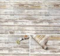 Arthome Rustique Bois Papier Peint, 60cmx5m Gris Auto Adhesif, Vinyle  Décoratif pour comptoir d'armoire, facile à nettoyer, amovible, grain de  planche ...