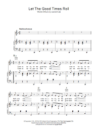 Let The Good Times Roll Sheet Music Shirley Lee Piano Vocal Guitar Chords