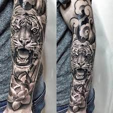 Japanese Kinda Style W Tiger Black And Grey Design Japanese Tiger Tattoo Tiger Tattoo Tiger Tattoo Sleeve