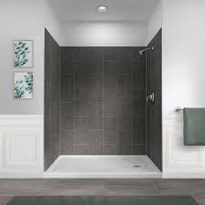 Run hot water in the shower with the doors and windows closed for a few minutes before cleaning. Reviews For Foremost Jetcoat 32 In X 60 In X78 In 5 Piece Easy Up Adhesive Alcove Shower Surround In Slate Gfs603278 Sl The Home Depot